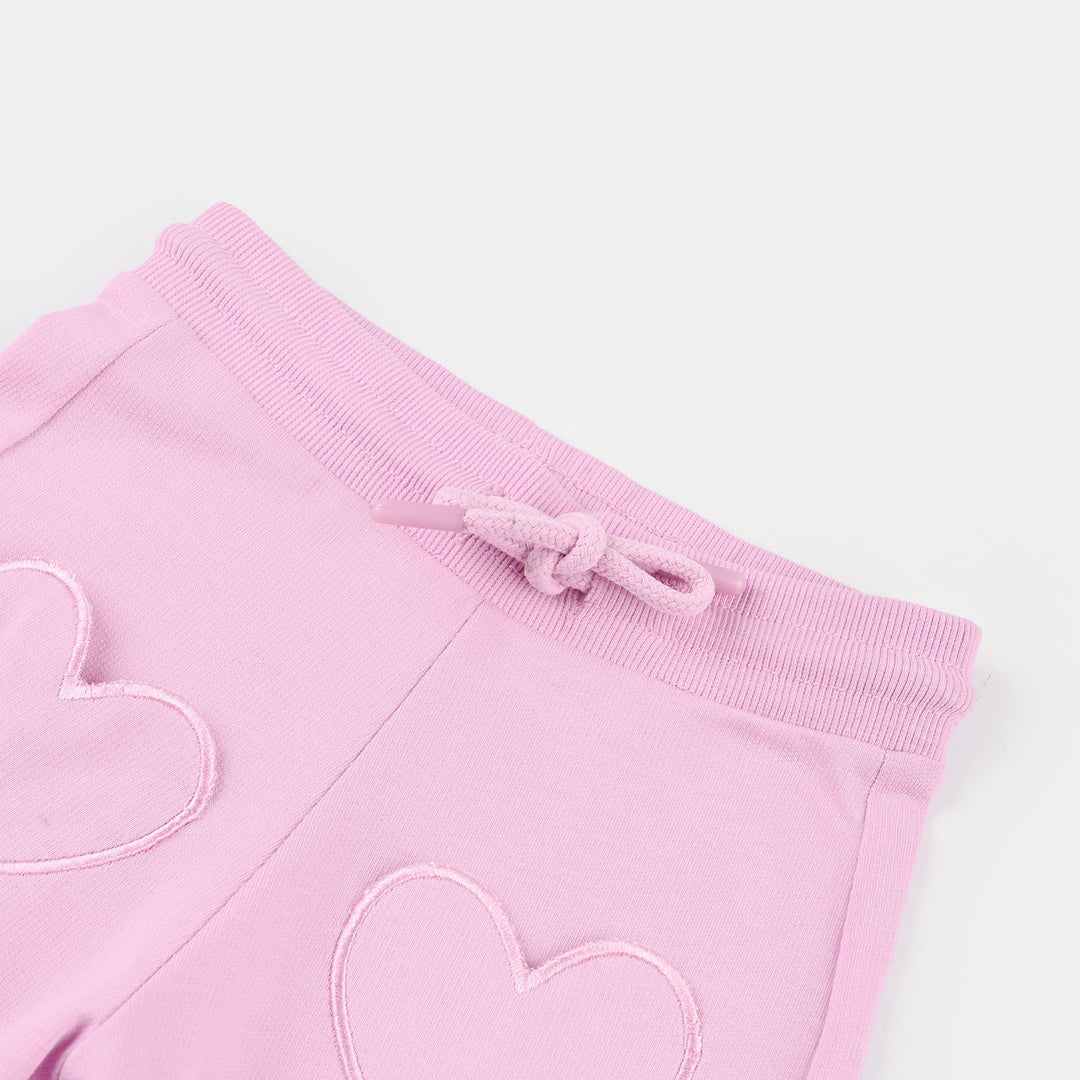 Infant Girls Cotton Shorts (Heart Pocket) - Pink