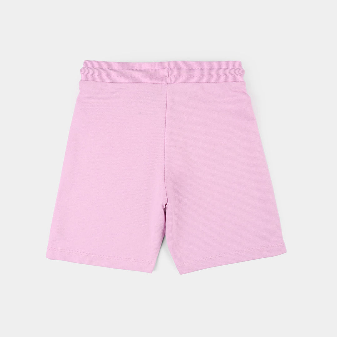 Infant Girls Cotton Shorts (Heart Pocket) - Pink
