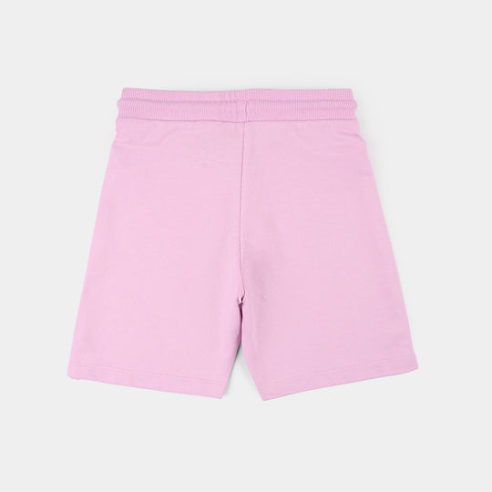 Infant Girls Cotton Shorts (Heart Pocket) - Pink