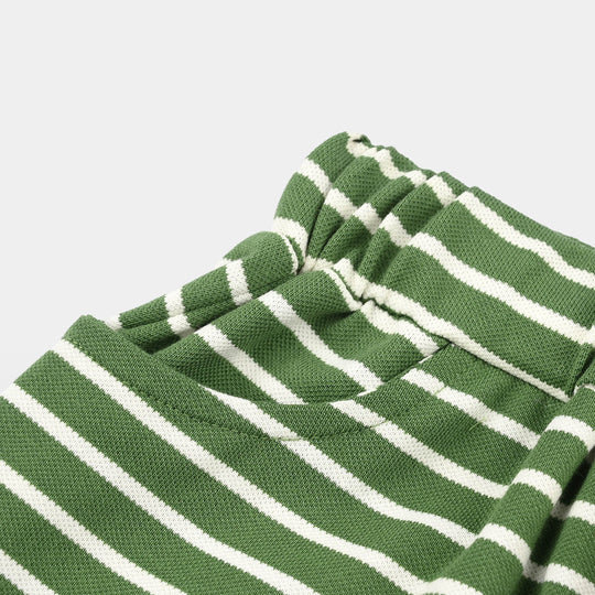 Boys Jumbo Pique Short (Stripes) - Green