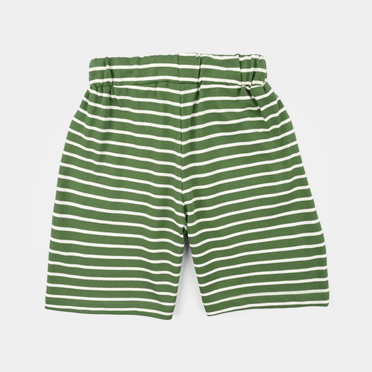 Boys Jumbo Pique Short (Stripes) - Green