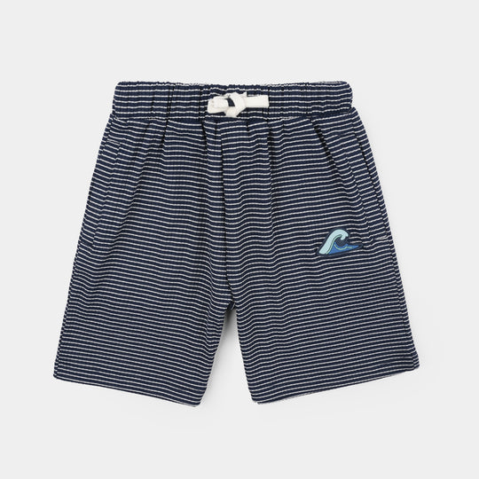 Boys Jacquard Shorts (Wave) - Blue