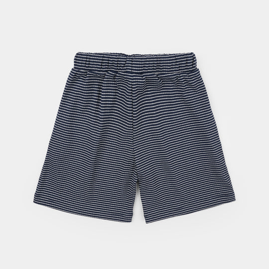 Boys Jacquard Shorts (Wave) - Blue