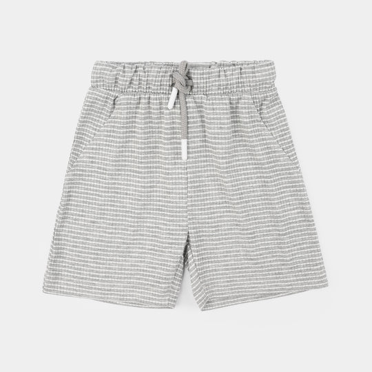 Infant Boys Jacquard Shorts Stripes - Grey/White