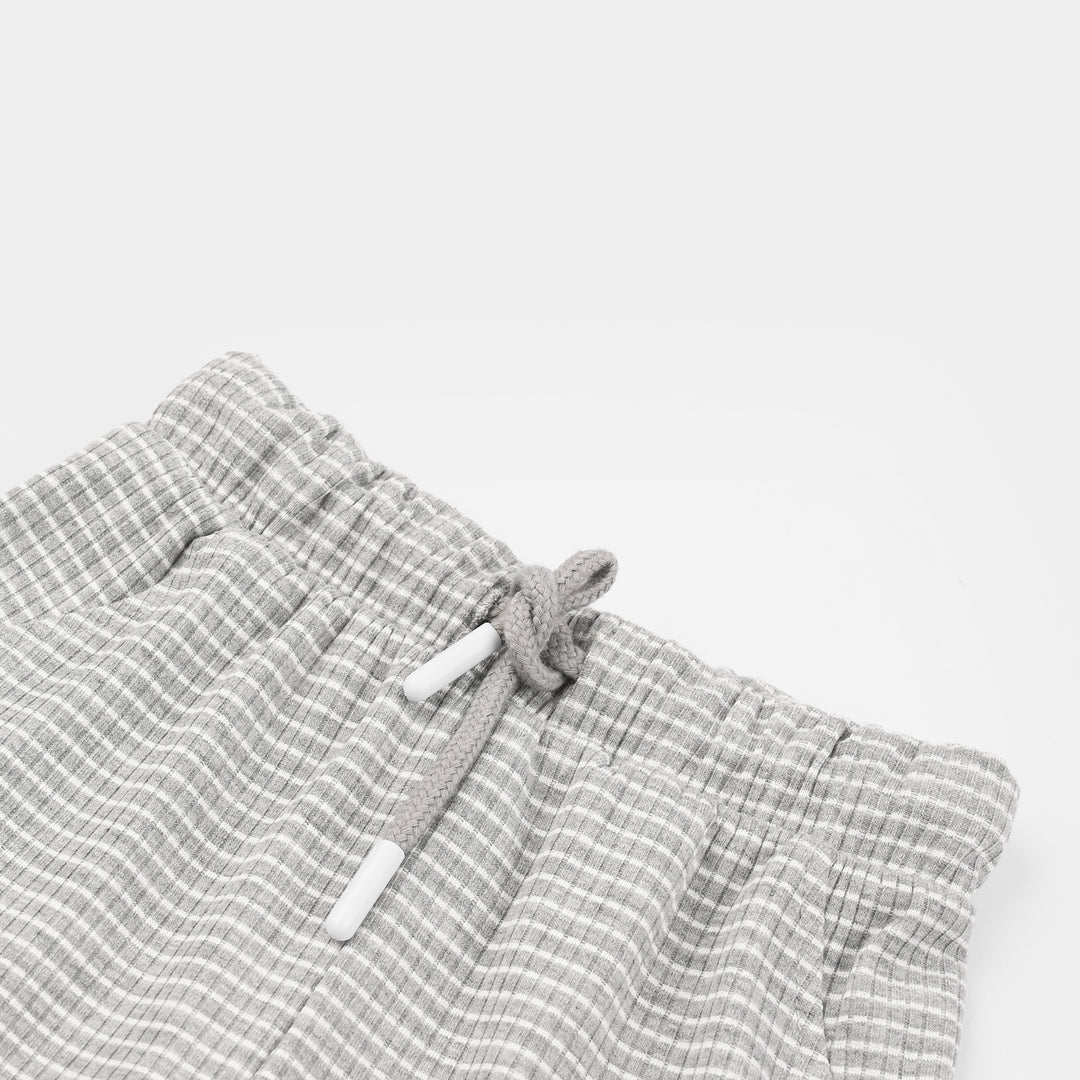 Infant Boys Jacquard Shorts Stripes - Grey/White