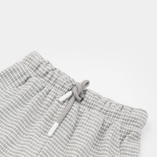 Infant Boys Jacquard Shorts Stripes - Grey/White