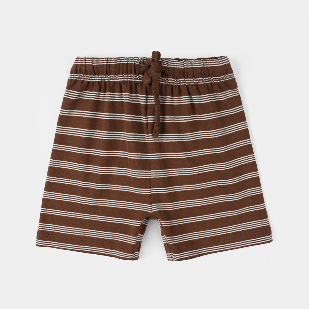 Infant Boys Yarn Dyed Suit Bear - Brown