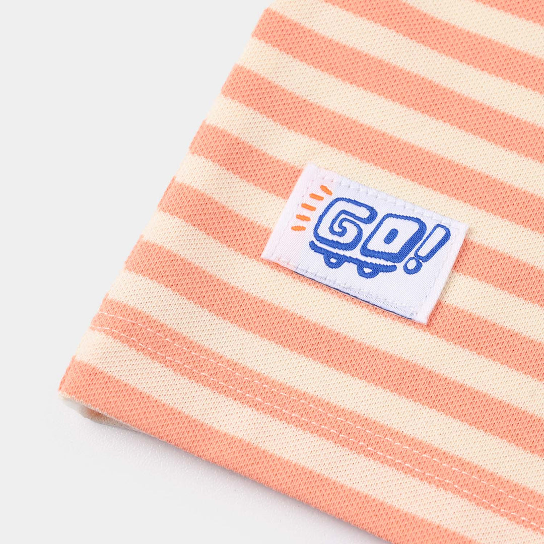 Infant Boys Jumbo Pique Sando Elephant - Rust