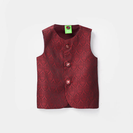 Infant Boys Poly Viscos Waist Coat - Red