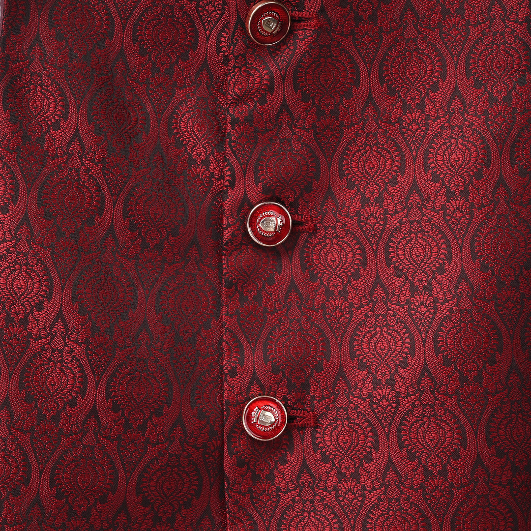 Infant Boys Poly Viscos Waist Coat - Red