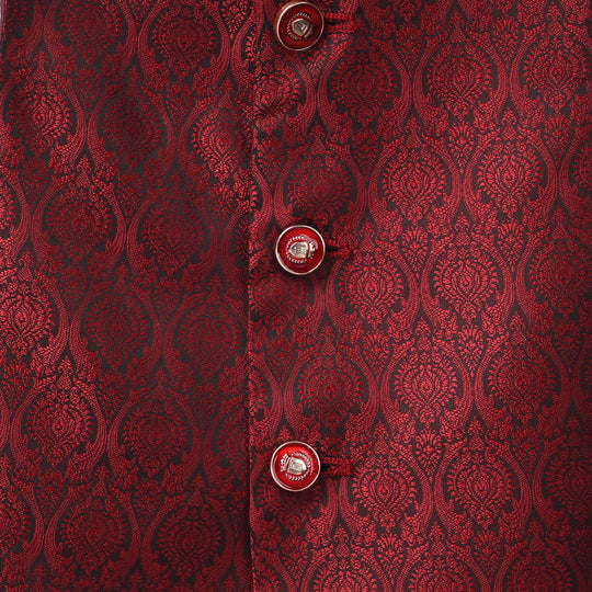 Infant Boys Poly Viscos Waist Coat - Red