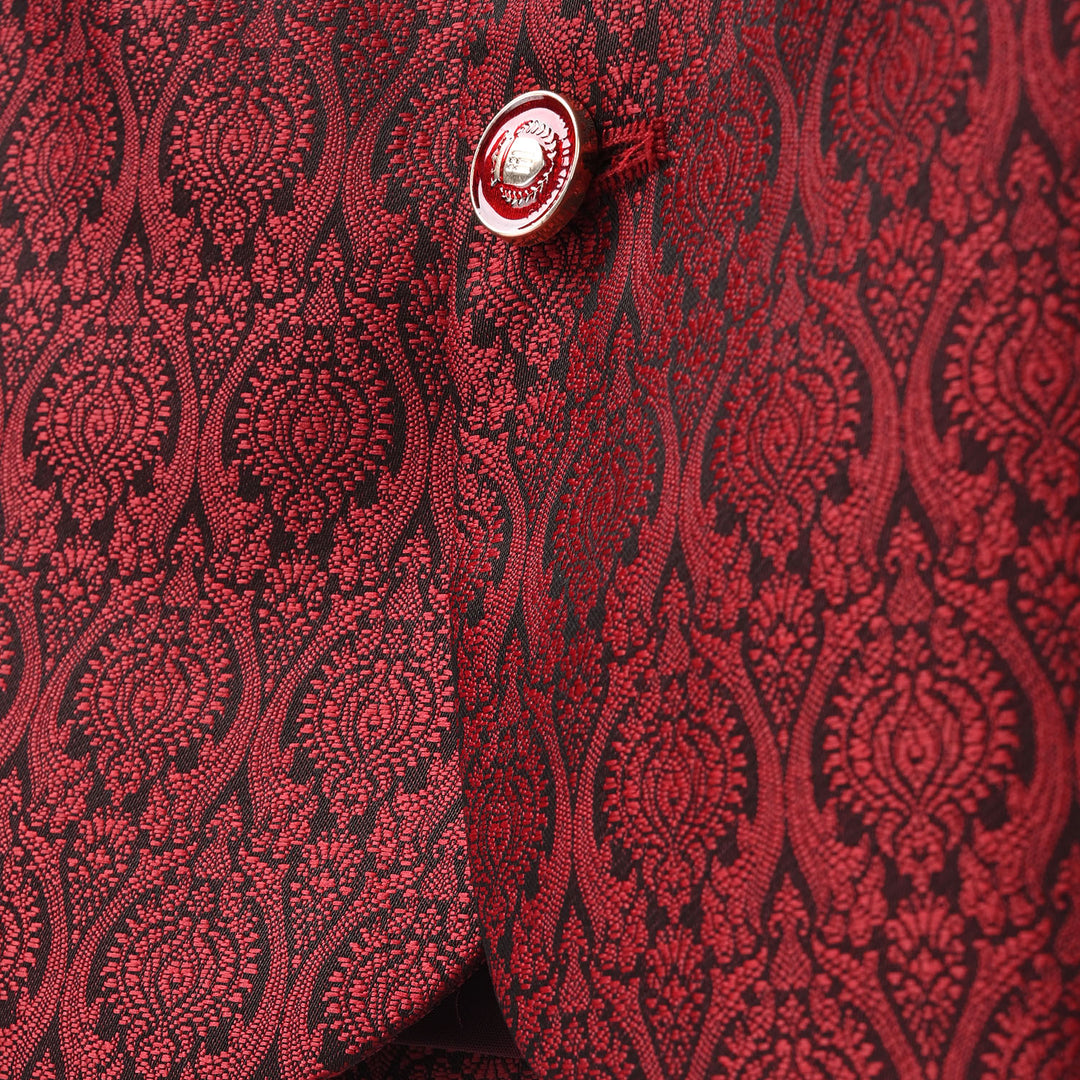 Infant Boys Poly Viscos Waist Coat - Red