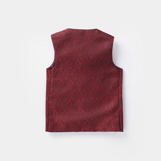 Infant Boys Poly Viscos Waist Coat - Red
