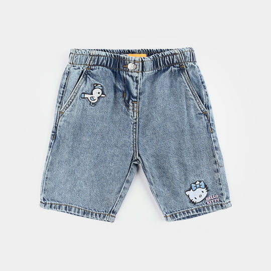 Girls Denim Stretch Short - Light Blue