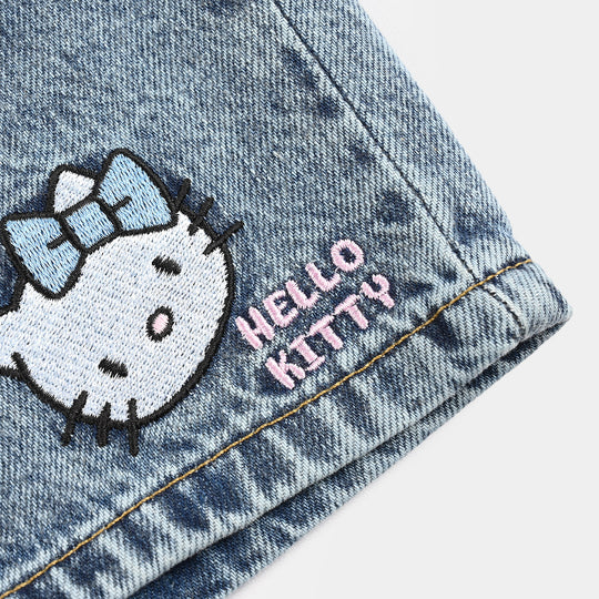 Girls Denim Stretch Short - Light Blue