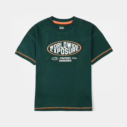 Boys Cotton Jersey T-Shirt (Worldwide Exposure) – Green