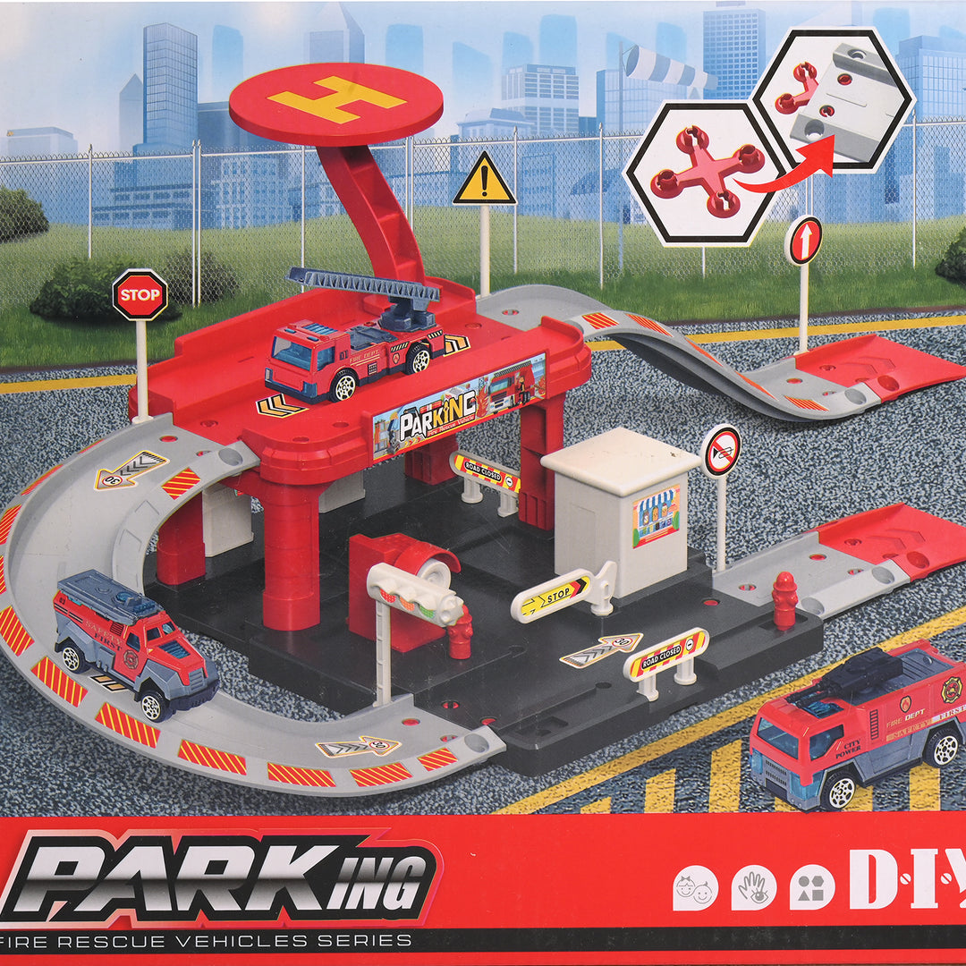 Fire Rescue Parking Garage Playset