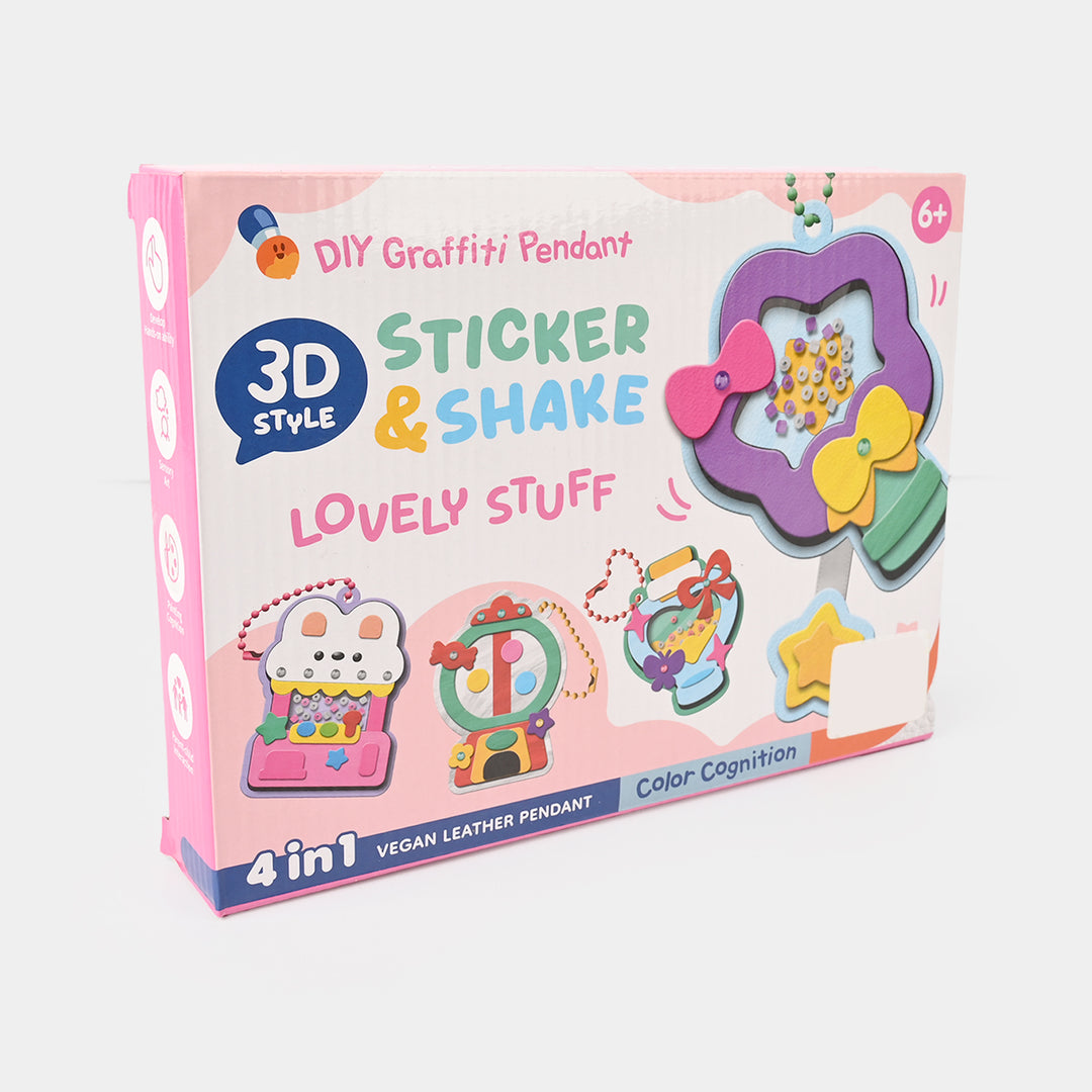 DIY 3D Sticker & Shake Pendant Set – 4-in-1 Craft Kit
