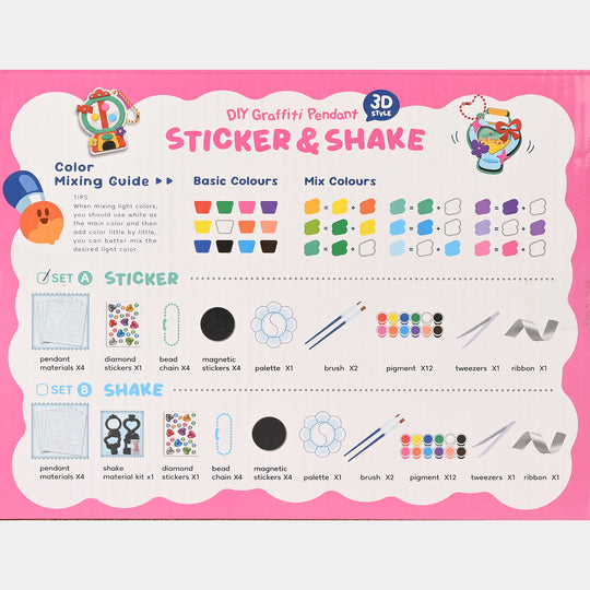 DIY 3D Sticker & Shake Pendant Set – 4-in-1 Craft Kit