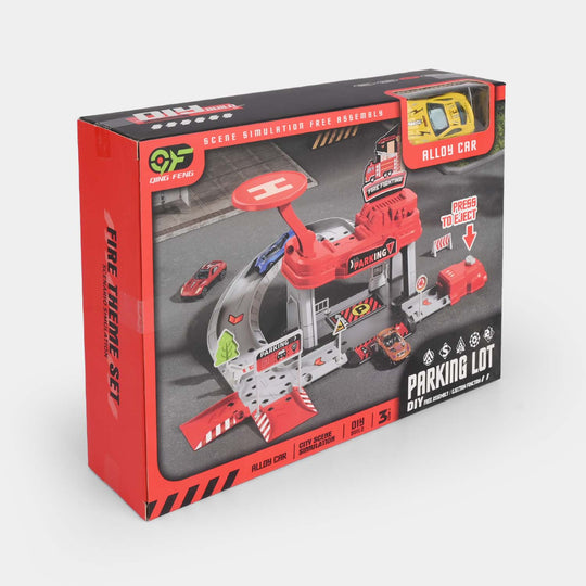 Fire Themed Parking Lot Playset