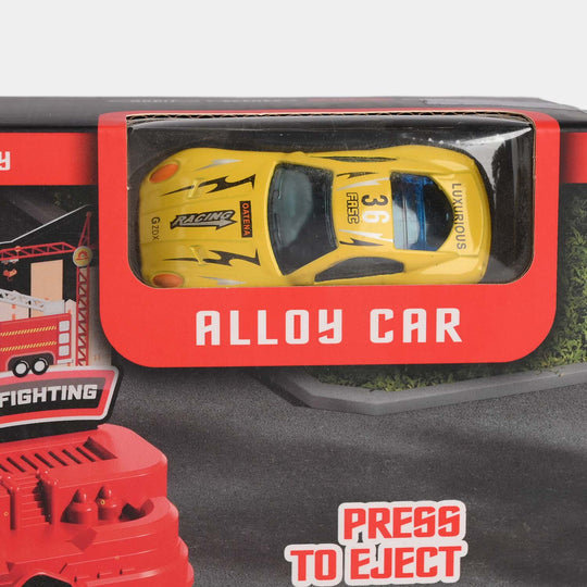 Fire Themed Parking Lot Playset