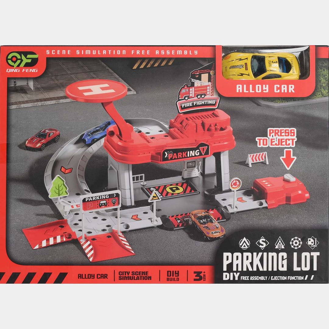 Fire Themed Parking Lot Playset