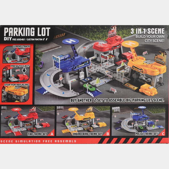 Fire Themed Parking Lot Playset