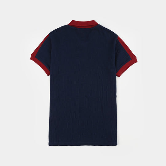 Boys Thermal Polo (Brooklyn) - Navy Blue