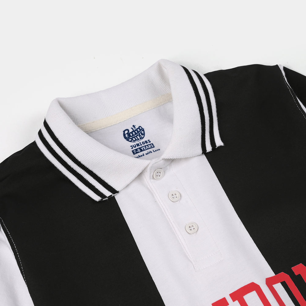 Boys Jersey/Terry Polo (London) - White/Black