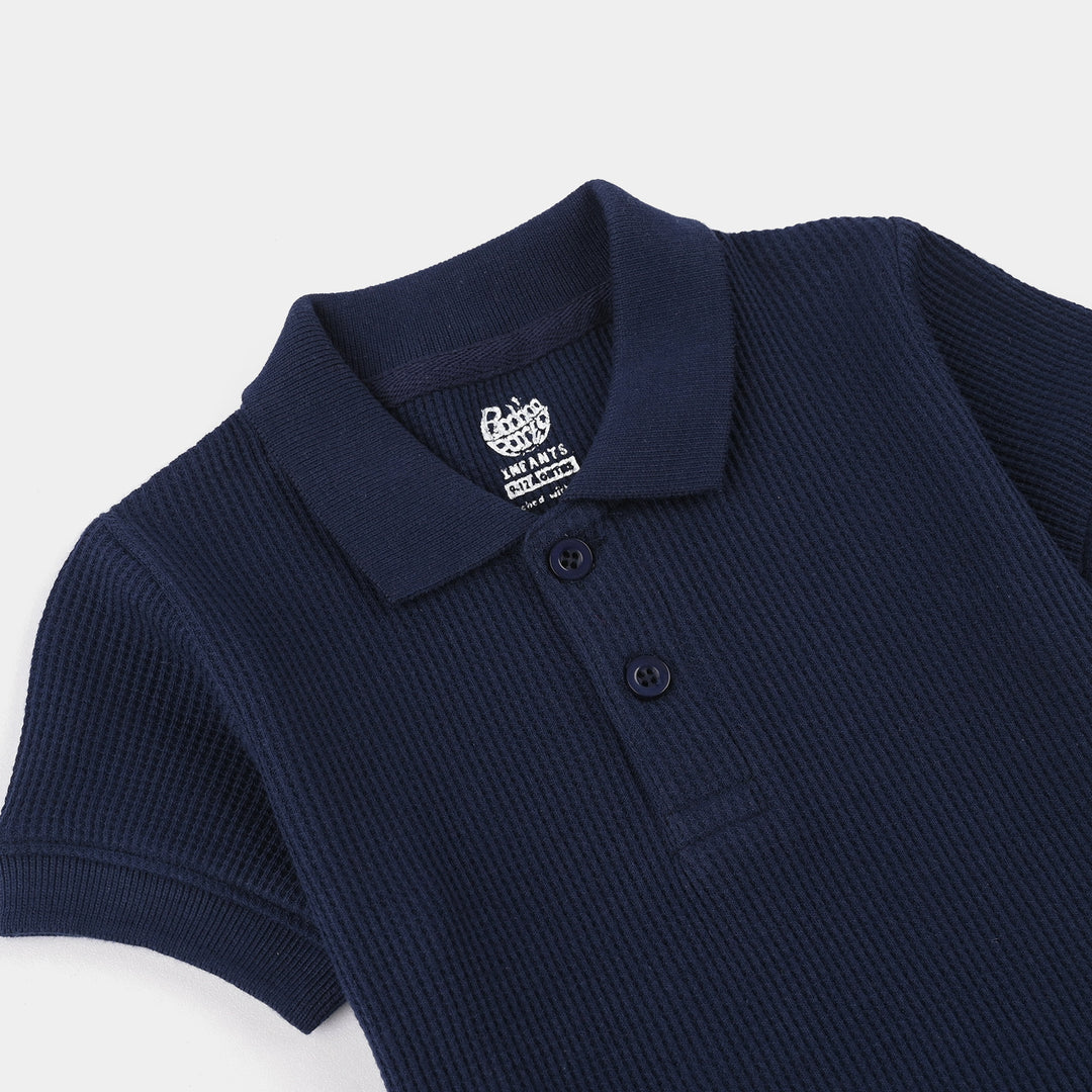 Infant Boys Thermal Polo Breve Move-Navy Blue