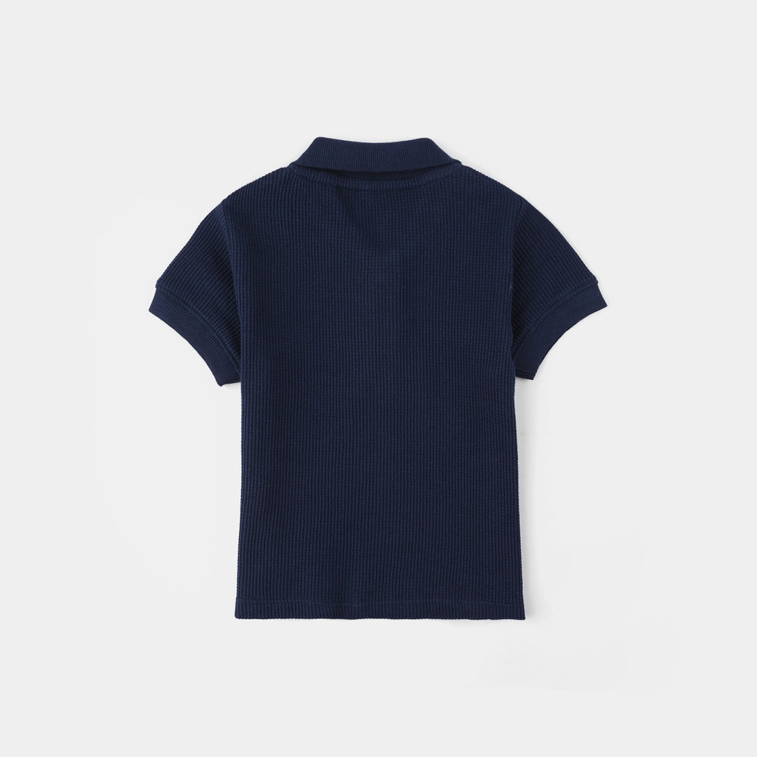 Infant Boys Thermal Polo Breve Move-Navy Blue
