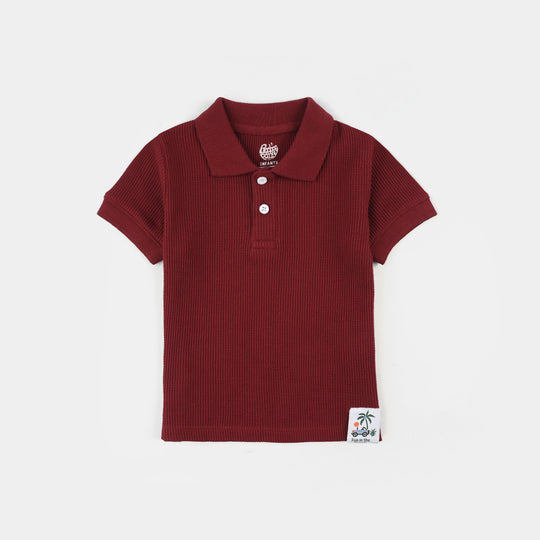 Infant Boys Thermal Polo - Maroon