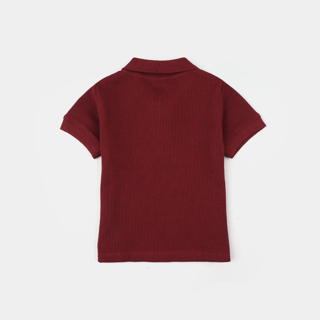 Infant Boys Thermal Polo - Maroon