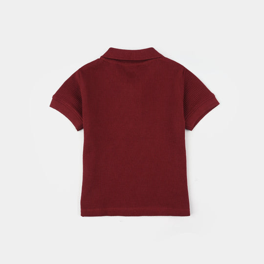 Infant Boys Thermal Polo - Maroon