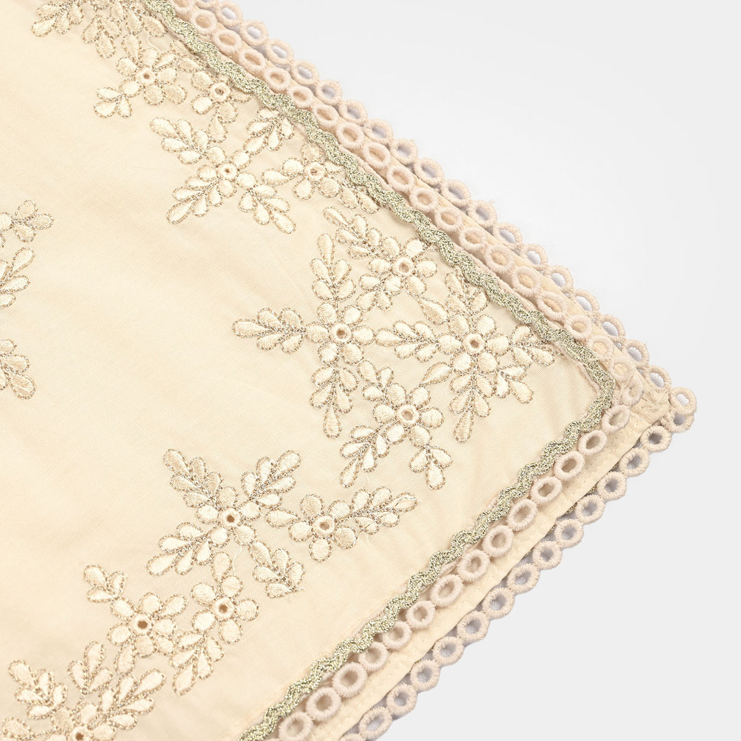 Teens Girls Cotton Embroidered 2Pcs Set (Rabab) - Off White