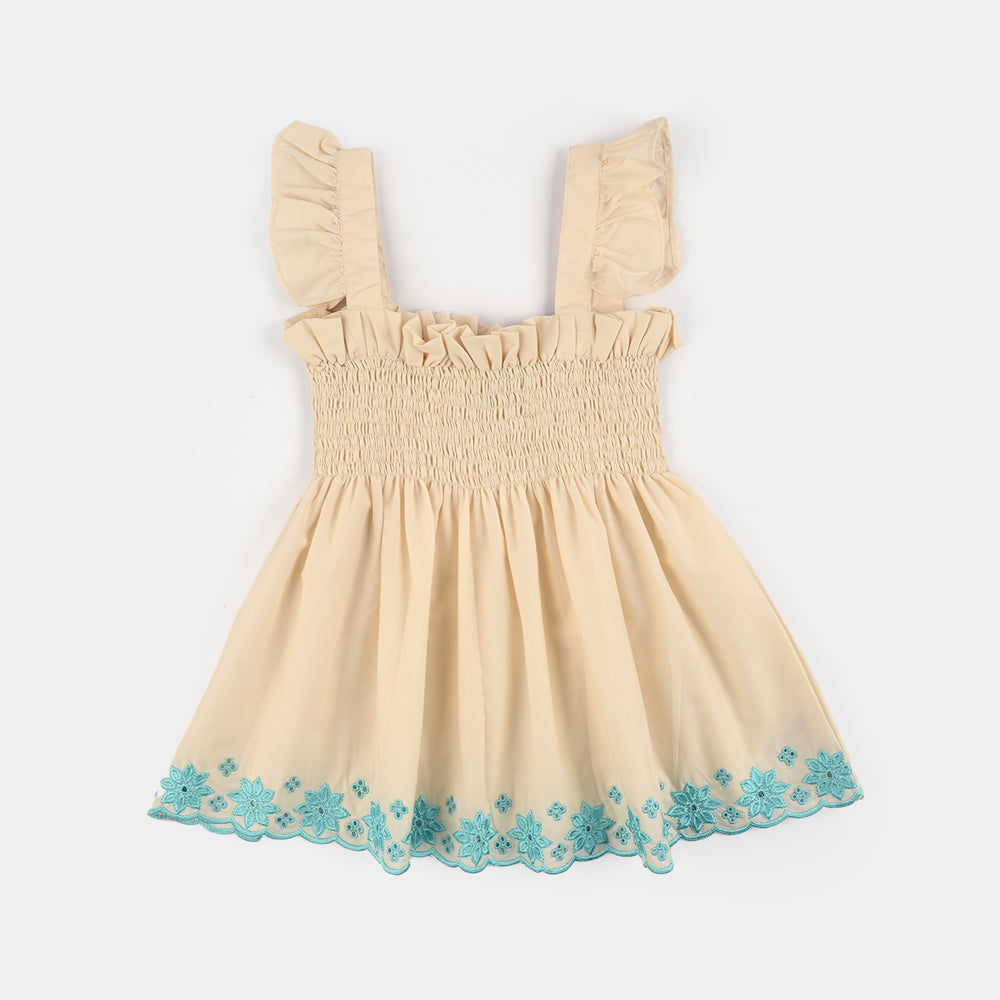 Girls Cotton Emb 2Pcs Mini Diva-Off.White