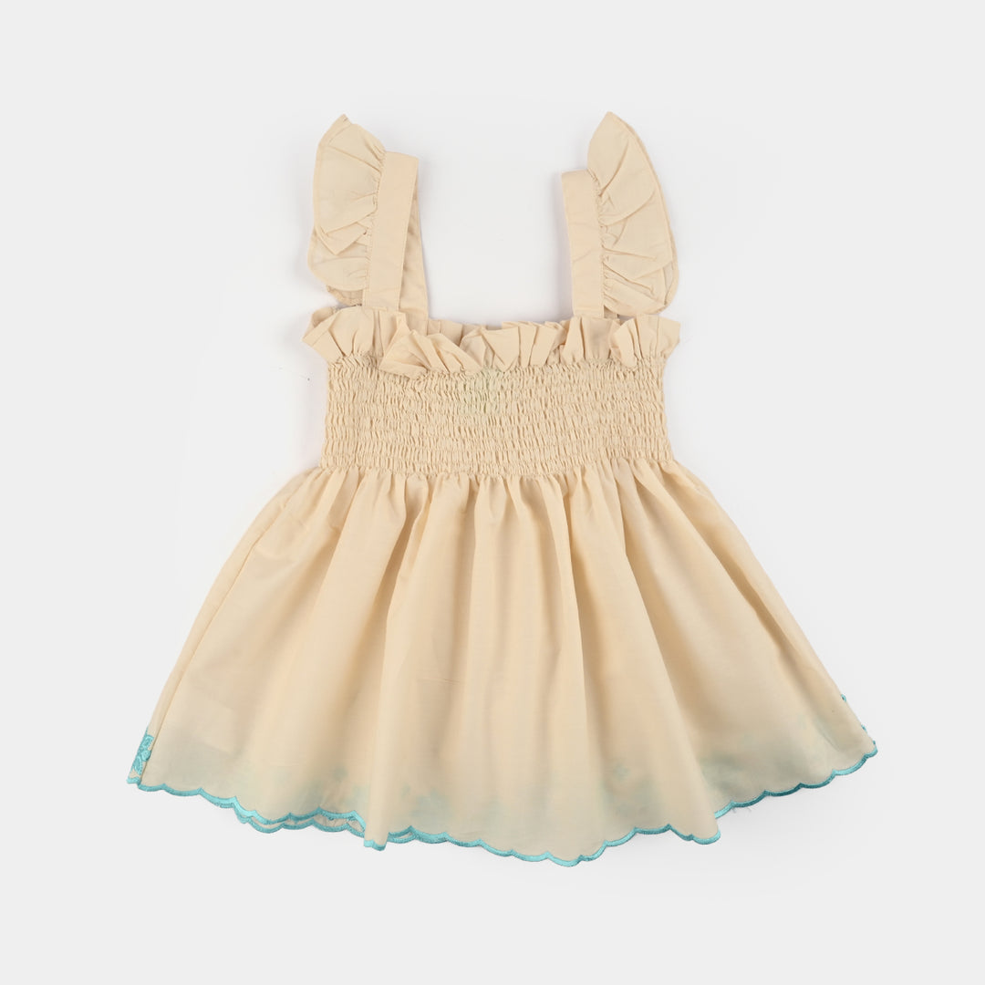 Girls Cotton Emb 2Pcs Mini Diva-Off.White