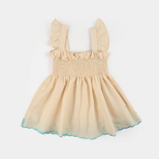 Girls Cotton Emb 2Pcs Mini Diva-Off.White