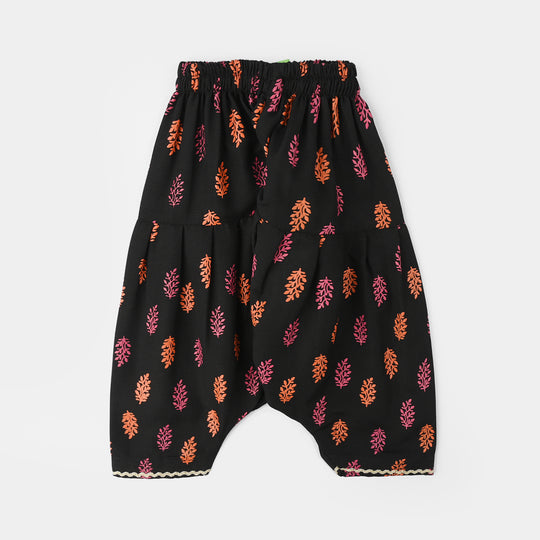 Infant Girls Raw Silk 2Pcs - Black