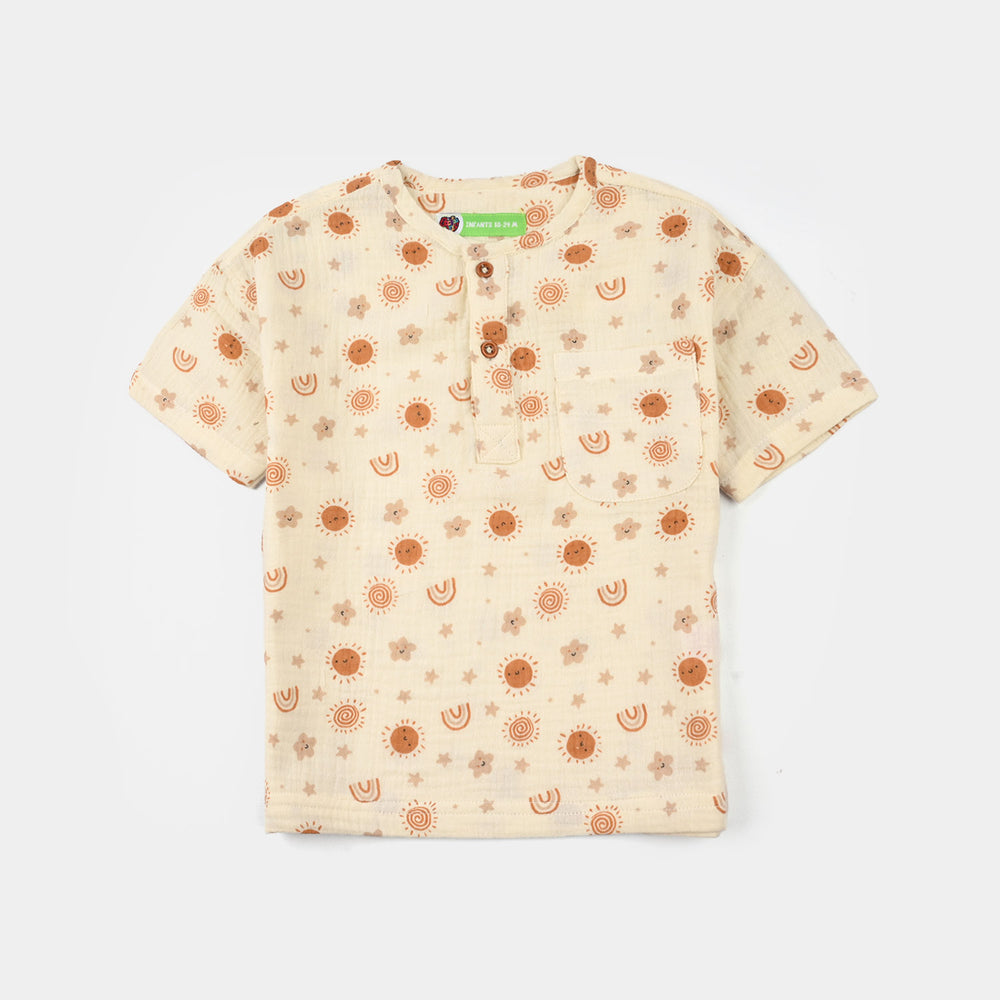 Infant Boys Gauze Woven Suit (Little Shine) – Off White