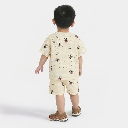 Infant Boys Gauze Woven Suit (Character) - Off-White