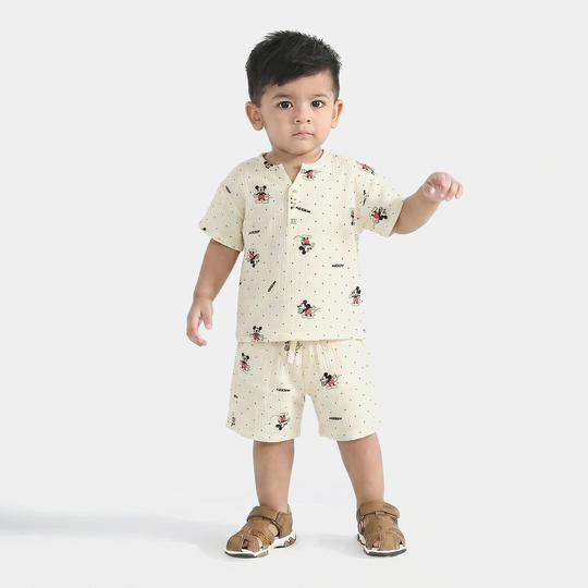 Infant Boys Gauze Woven Suit (Character) - Off-White