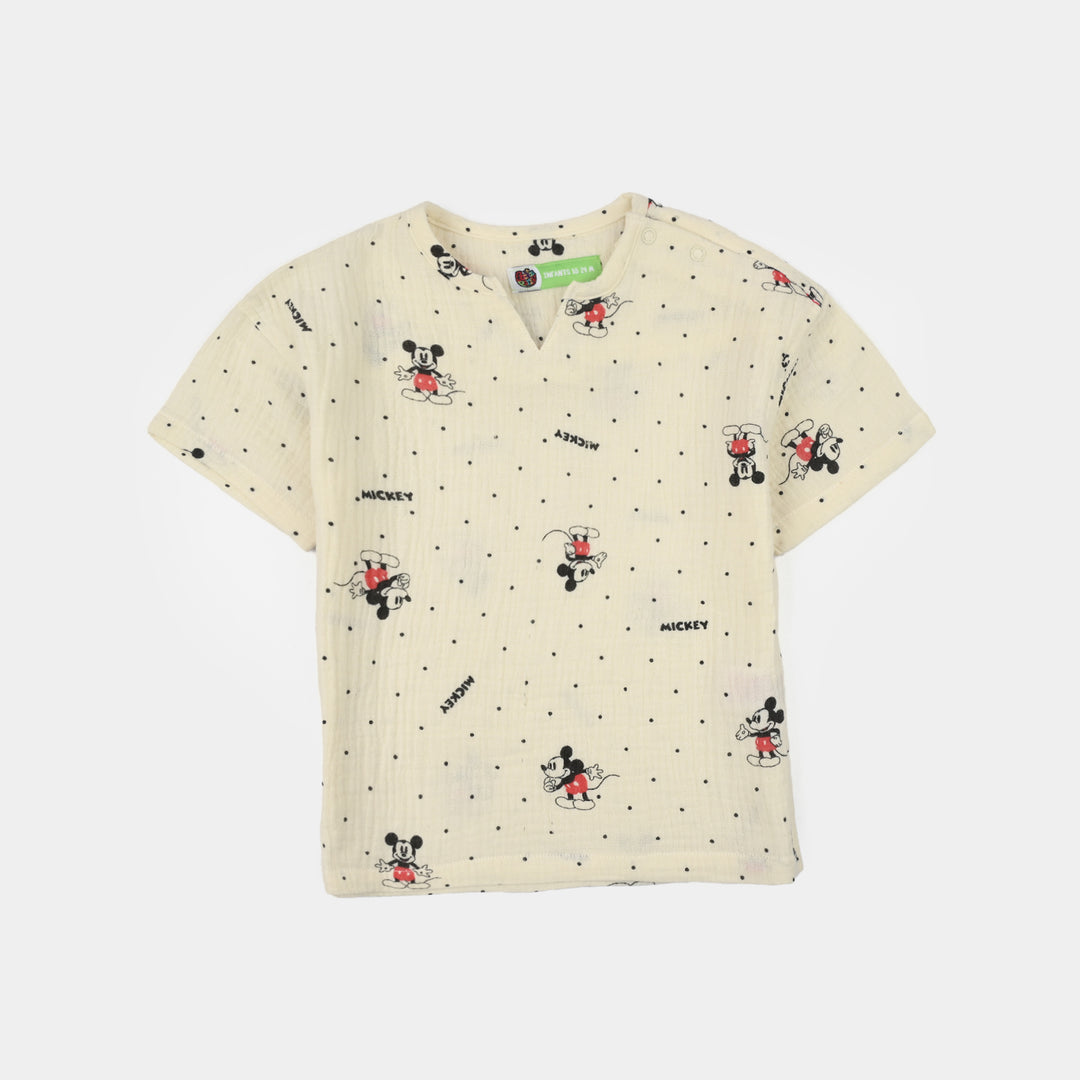 Infant Boys Gauze Woven Suit (Character) - Off-White