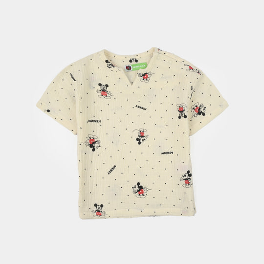 Infant Boys Gauze Woven Suit (Character) - Off-White