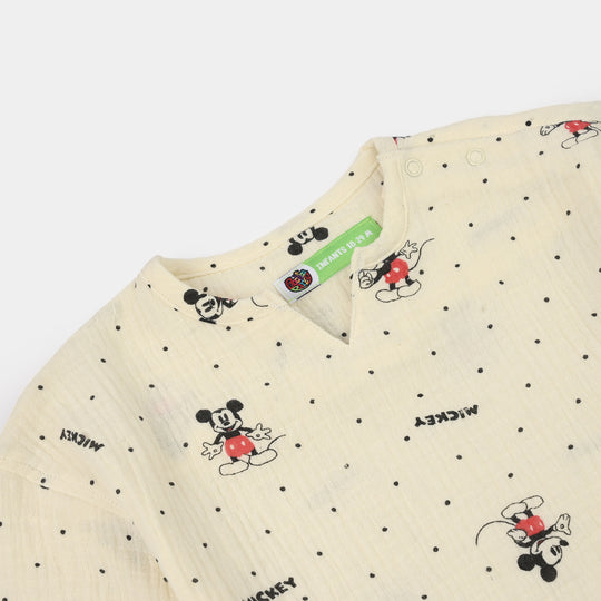 Infant Boys Gauze Woven Suit (Character) - Off-White