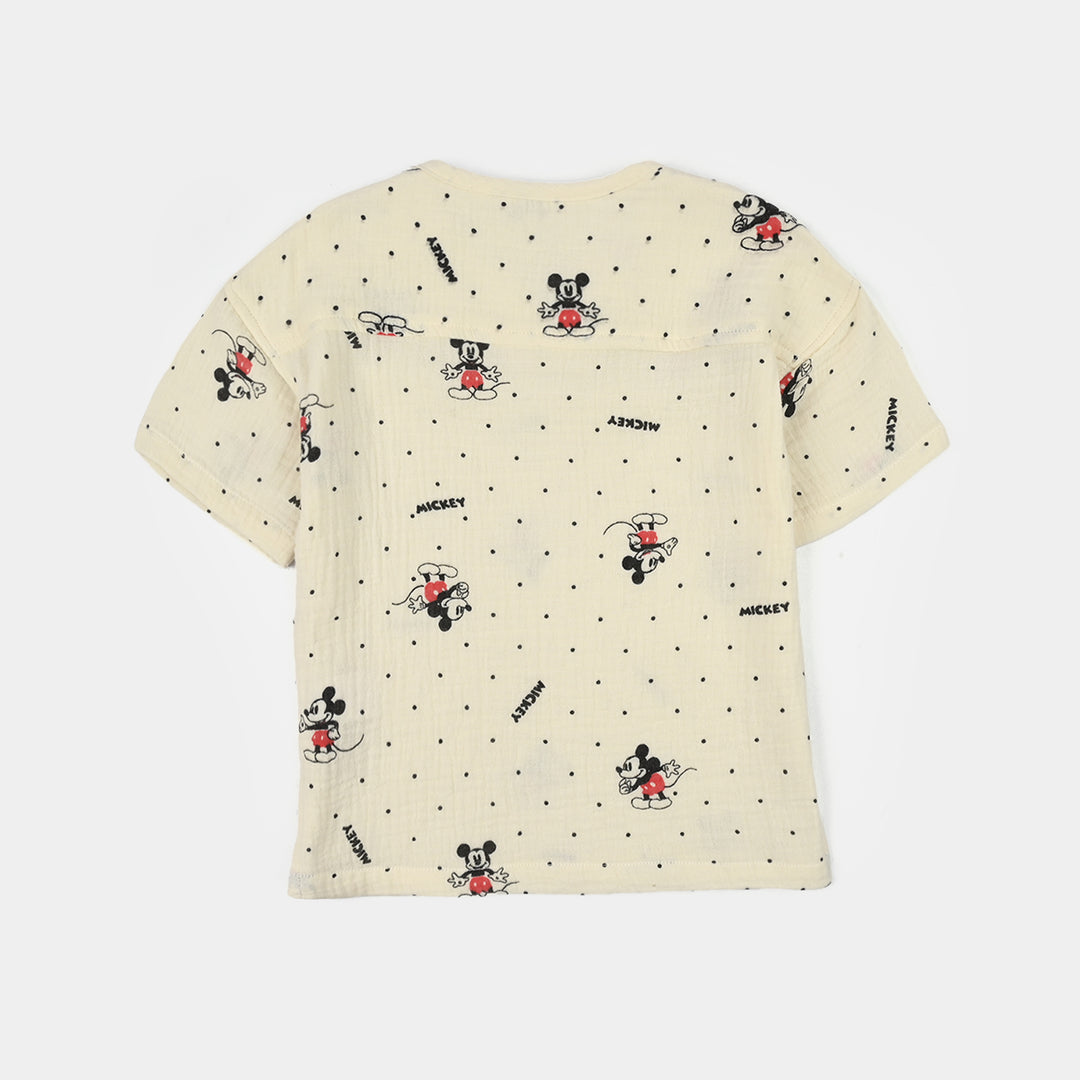 Infant Boys Gauze Woven Suit (Character) - Off-White