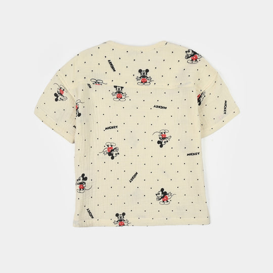 Infant Boys Gauze Woven Suit (Character) - Off-White