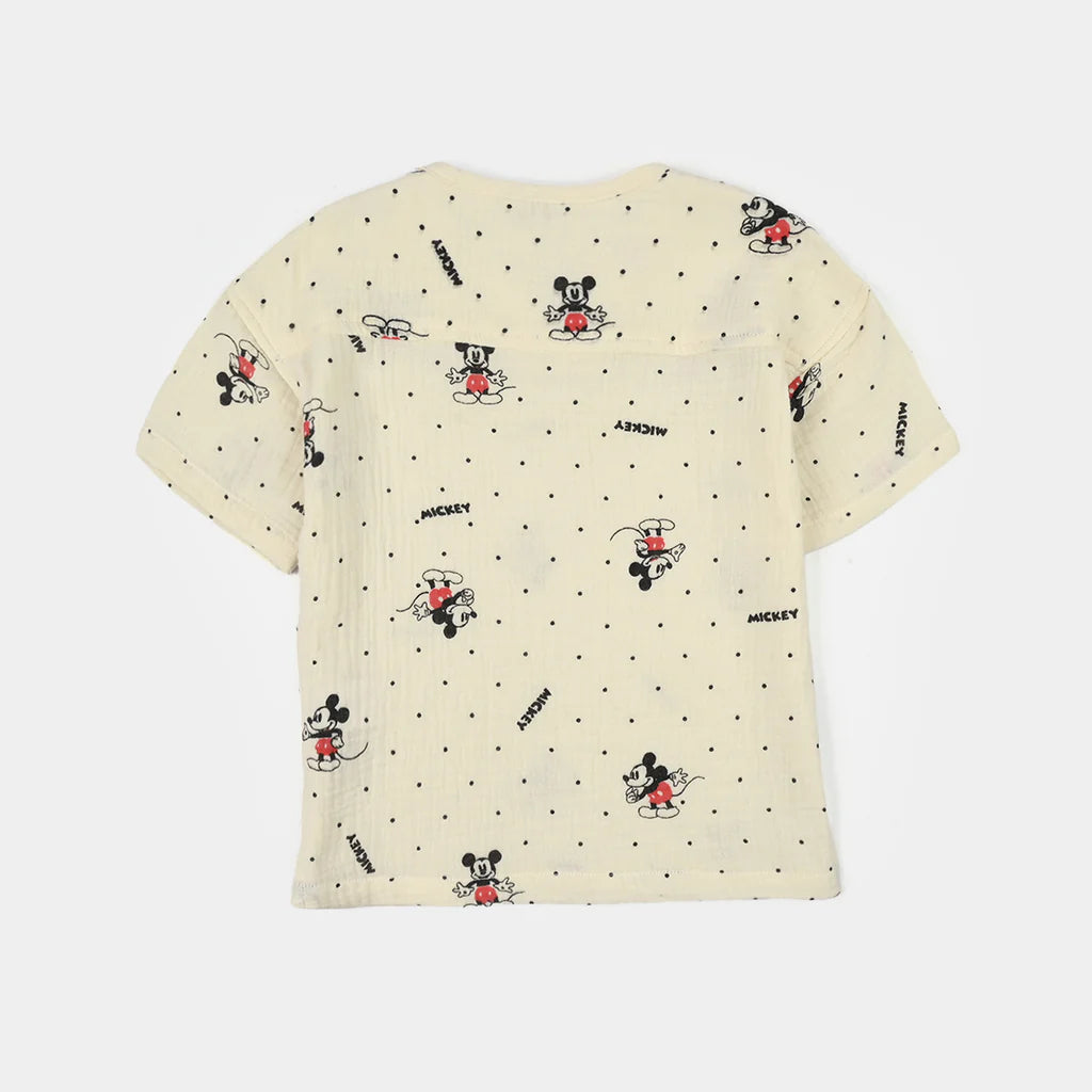 Infant Boys Gauze Woven Suit (Character) - Off-White