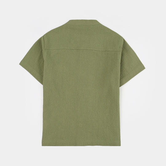 Infant Boys Cotton Woven Suit (Brave Move) - Green