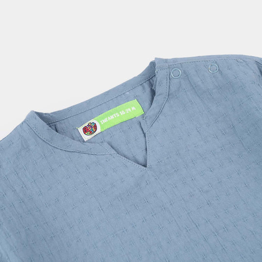 Infant Boys Jacquard Woven Suit-Blue